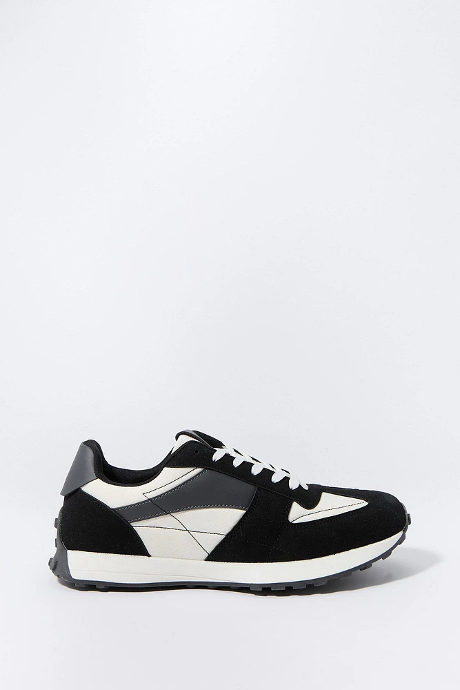 Faux Suede Colourblock Sneaker