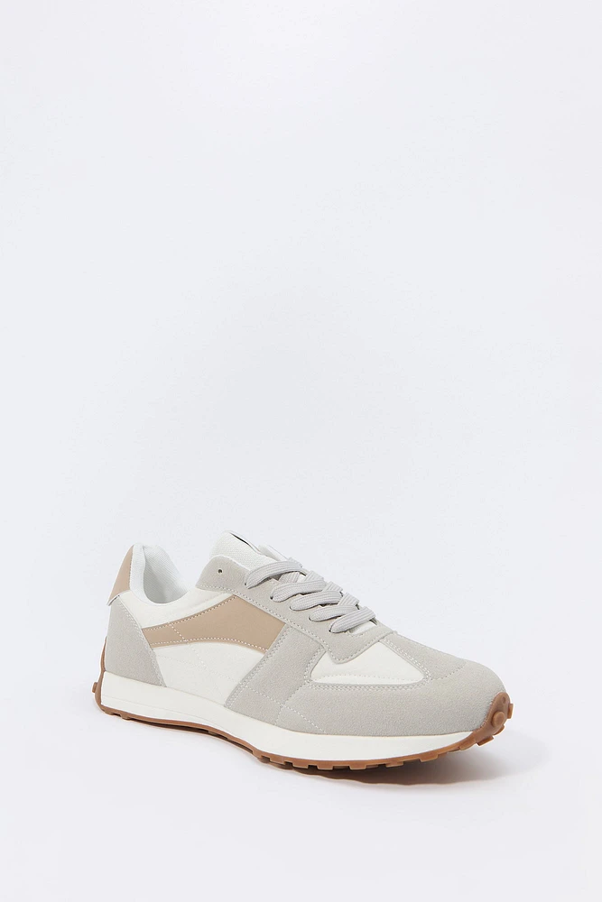 Faux Suede Colourblock Sneaker