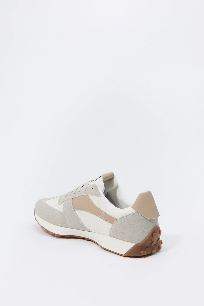 Faux Suede Colourblock Sneaker