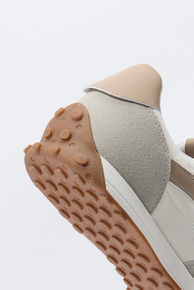 Faux Suede Colourblock Sneaker