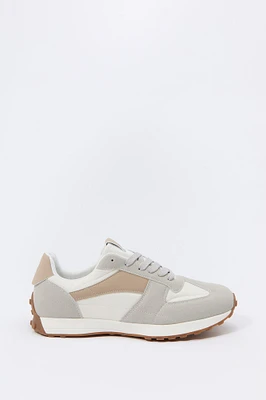 Faux Suede Colourblock Sneaker