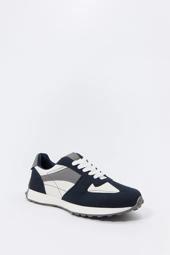 Faux Suede Colourblock Sneaker