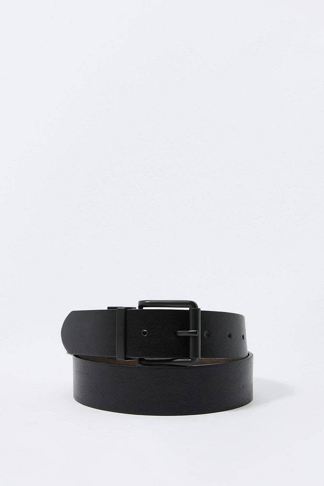 Faux Leather Reversible Belt