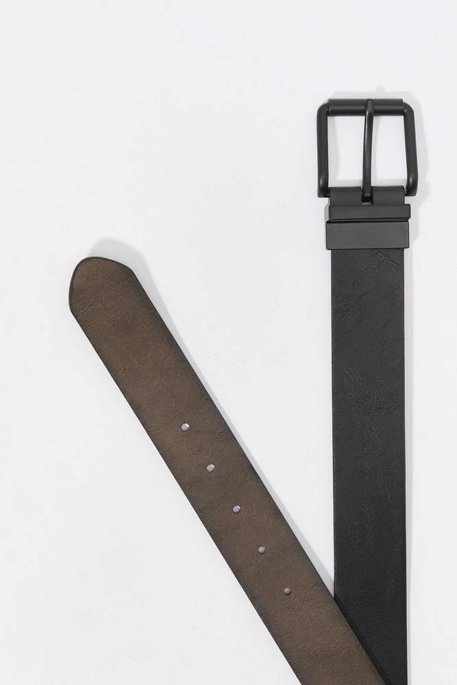 Faux Leather Reversible Belt