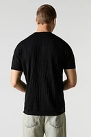 Ribbed Knit T-Shirt