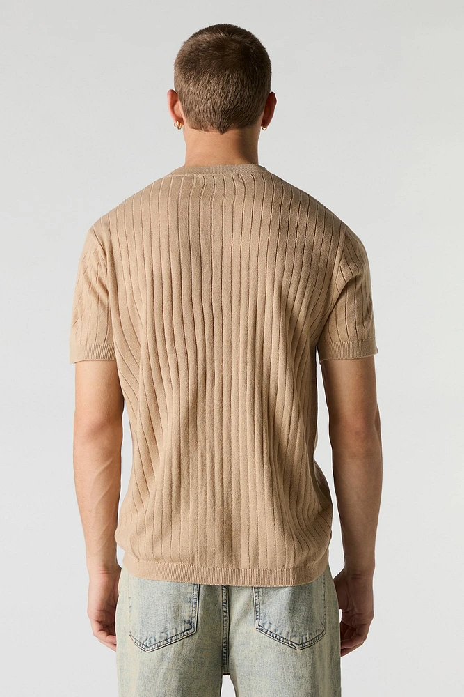T-shirt en tricot côtelé