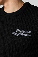 Los Angeles Embroidered Waffle Knit Sweater