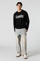 Gothic Text Jacquard Knit Sweater