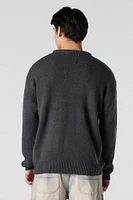 Gothic Text Jacquard Knit Sweater