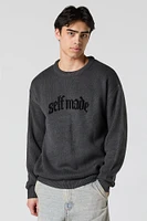 Gothic Text Jacquard Knit Sweater