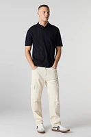 Polo en tricot ajouré