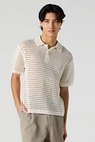 Polo en tricot ajour