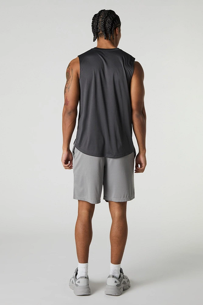 Short Active en filet à taille coulissante