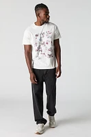 Floral Skull Graphic T-Shirt