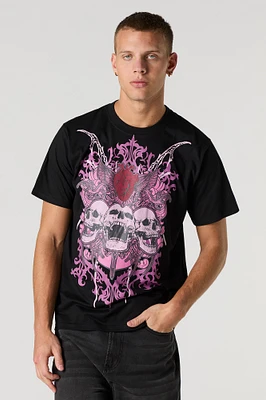 T-shirt à imprimé Skull Heart