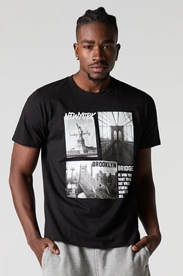 T-shirt à imprimé Brooklyn Bridge