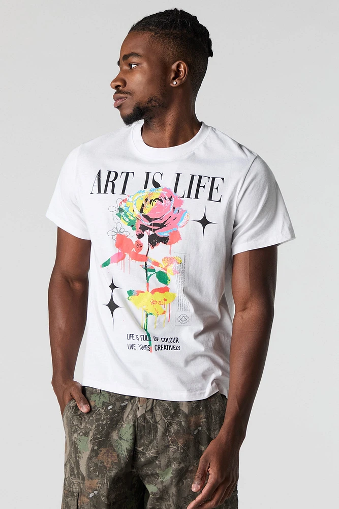 T-shirt à imprimé Art is Life