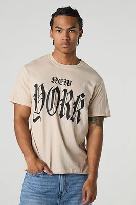T-shirt à imprimé New York Gothic