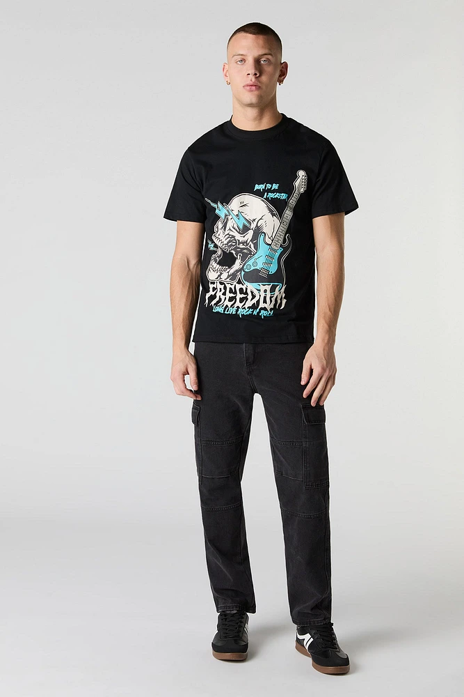 Rockstar Skull Graphic T-Shirt