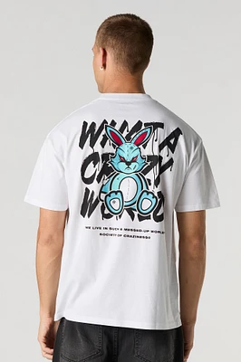 Crazy World Bunny Graphic T-Shirt