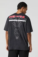 T-shirt délavé à imprimé Rebel