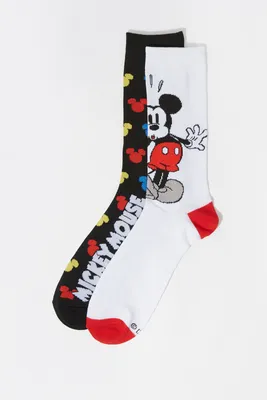 Mickey Mouse Graphic Crew Socks (2 Pack)