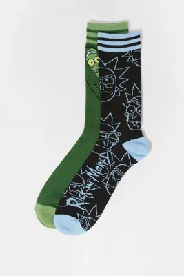 Rick & Morty Graphic Crew Socks (2 Pack)