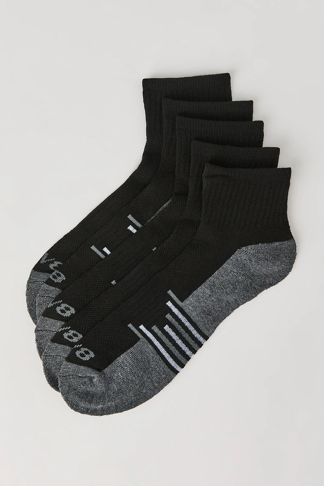 Athletic Marled Quarter Socks (5 Pack)