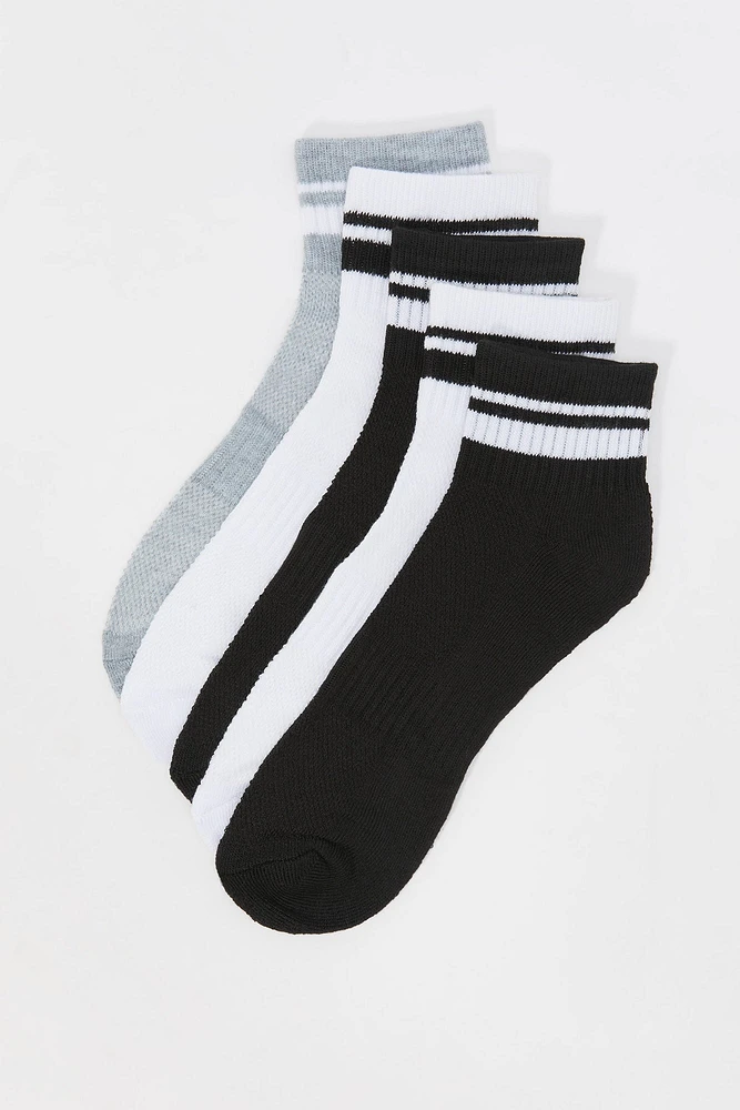 Chaussettes un quart rayées (paquet de 5)