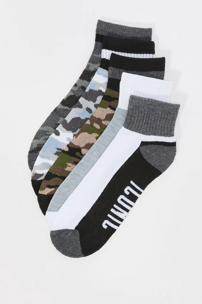 Chaussettes un quart Athlétisme à motif camouflage (paquet de 5)