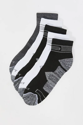 Chaussettes un quart Athlétisme à motif marbré (paquet de 5)