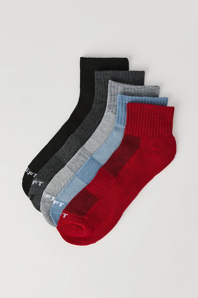 Chaussettes un quart de couleur Athlétisme (paquet de 5