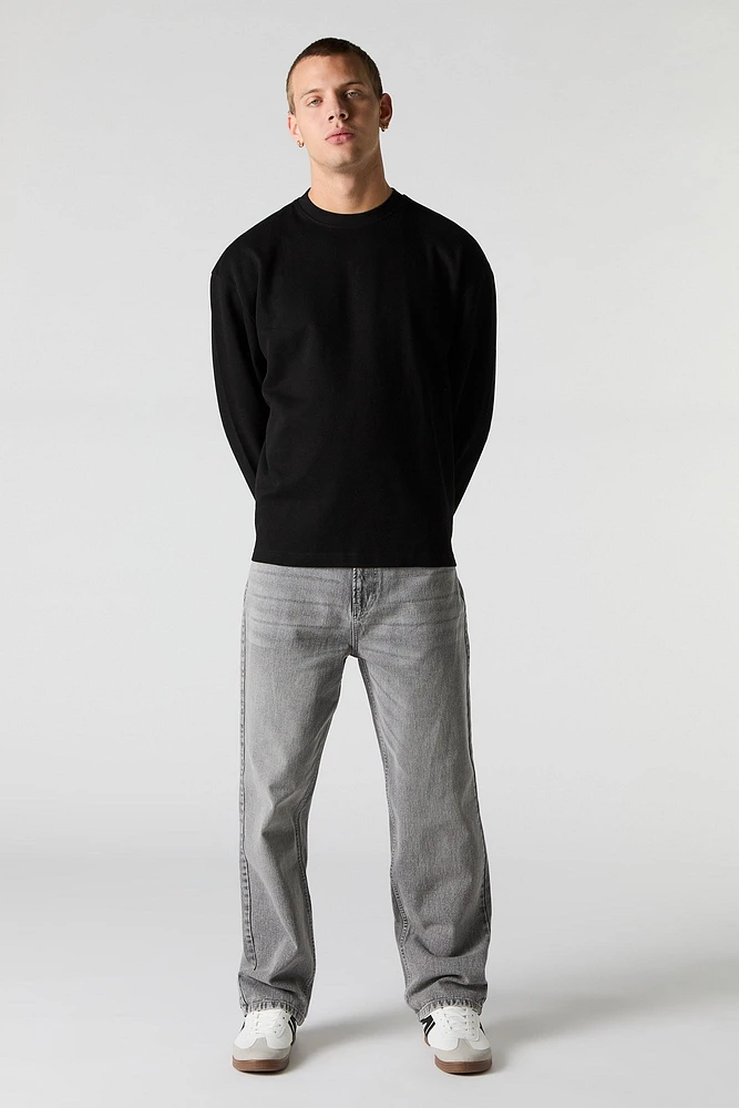 Ribbed Crewneck Sweatshirt