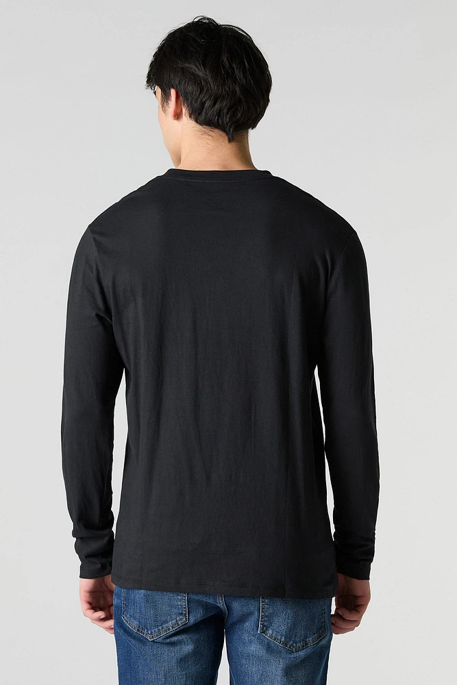 Solid Crewneck Long Sleeve Top