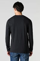 Solid Crewneck Long Sleeve Top