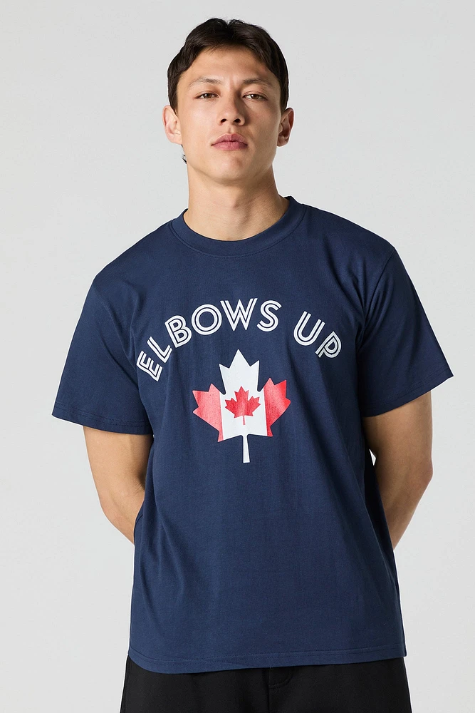 T-shirt à imprimé Elbows Up Canada Day