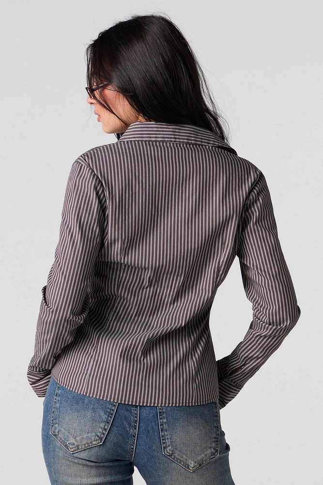 Slim Fit Button-Up Top