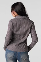 Slim Fit Button-Up Top