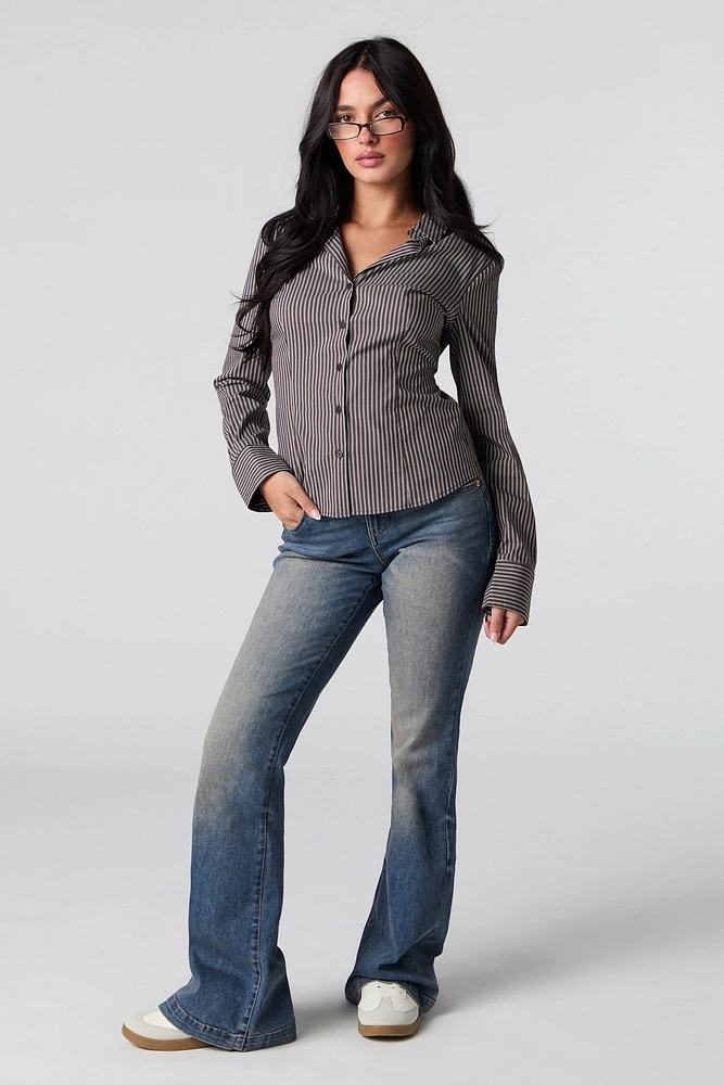 Slim Fit Button-Up Top