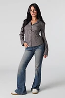 Slim Fit Button-Up Top