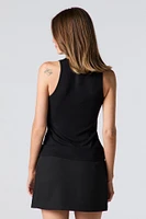 Ribbed Knit Button Front Tank