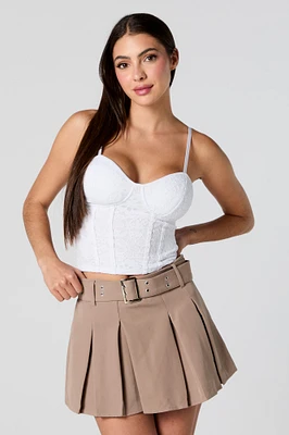 Camisole corset en dentelle fleurie