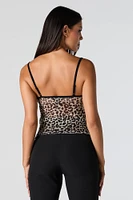 Débardeur de style bustier en filet avec motif guépard