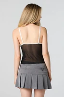 Mesh Contrast Trim Cami