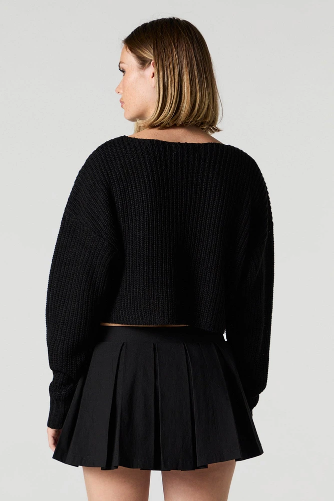 Ribbed Knit Skimmer Sweater