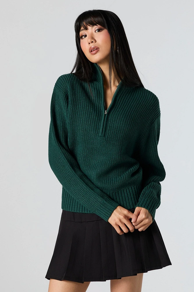 Quarter Zip Knit Sweater