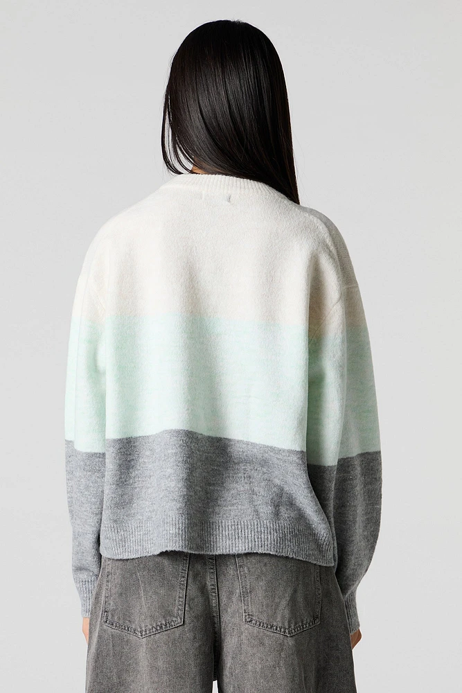 Mossy Knit Colourblock Sweater