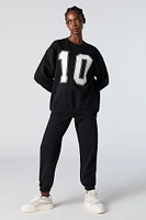 Oversized Graphic Fleece Sweatshirt