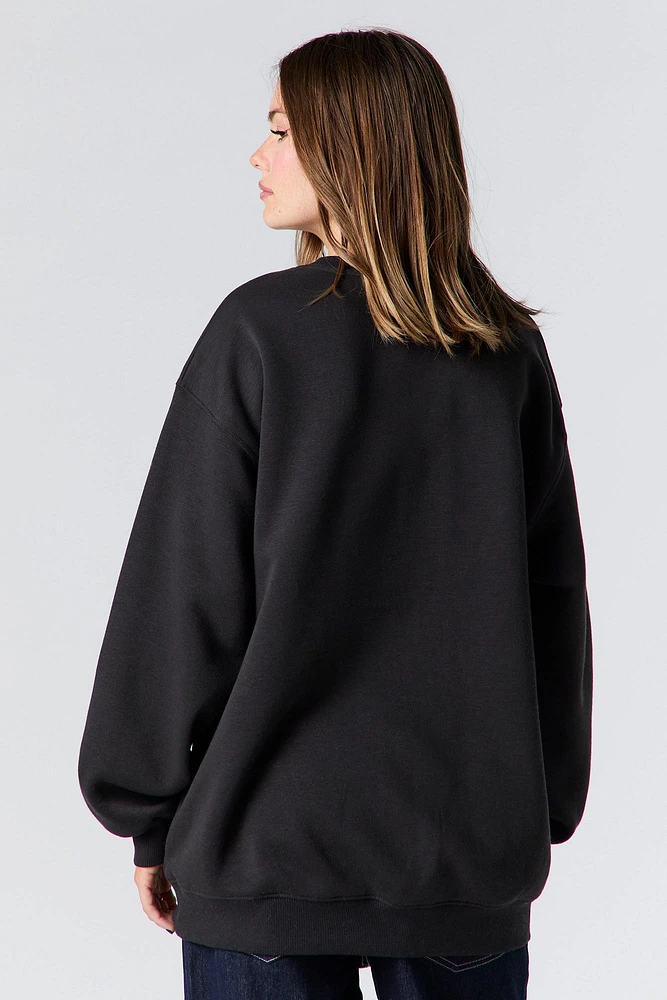 Embroidered Fleece Sweatshirt