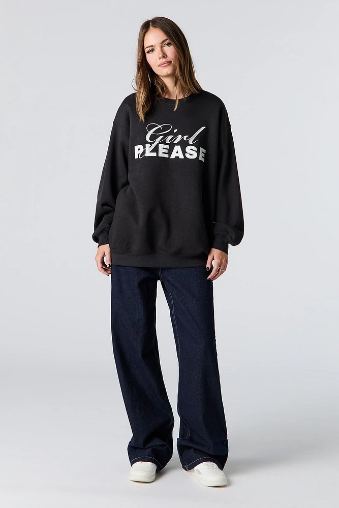 Embroidered Fleece Sweatshirt